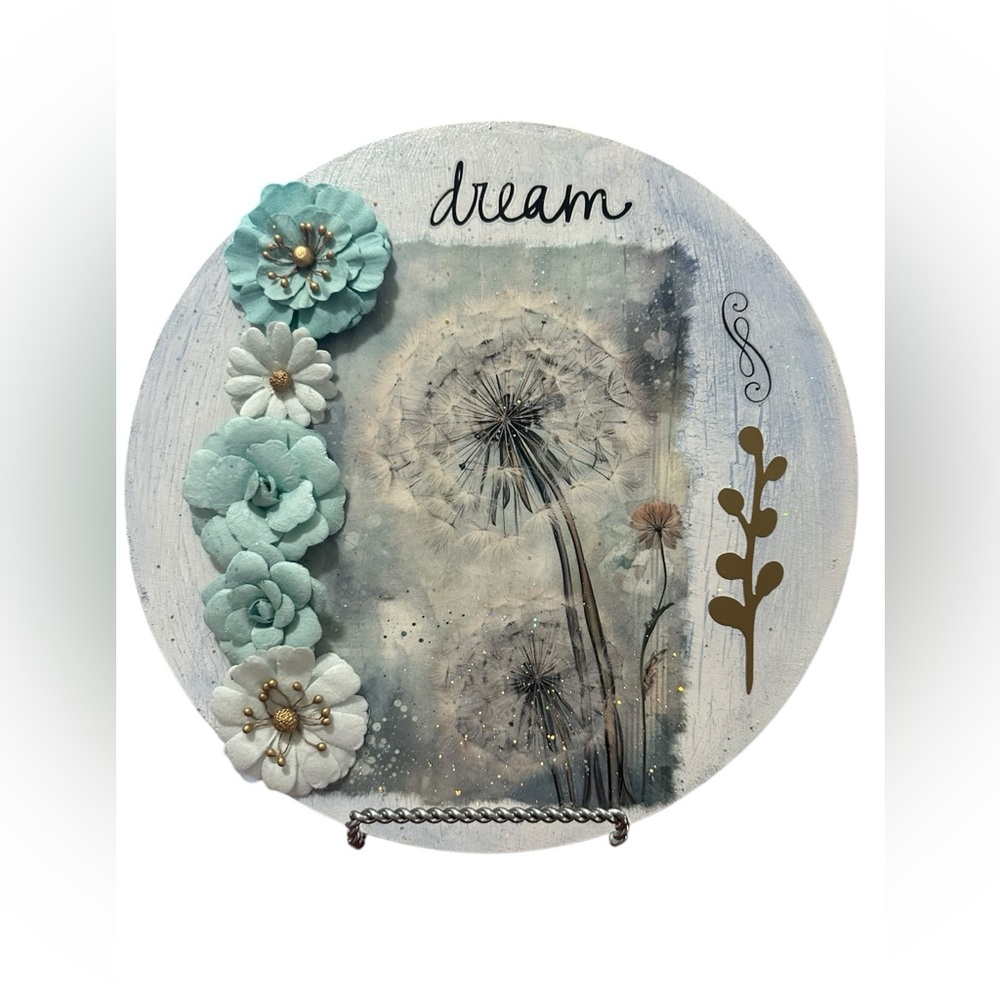 Hand Crafted Floral wooden hanging sign